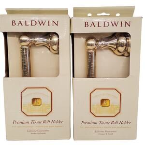 Baldwin Toilet Paper Roll Holder Solid Polished Brass NEW 2 Pack Laguna 3543-030